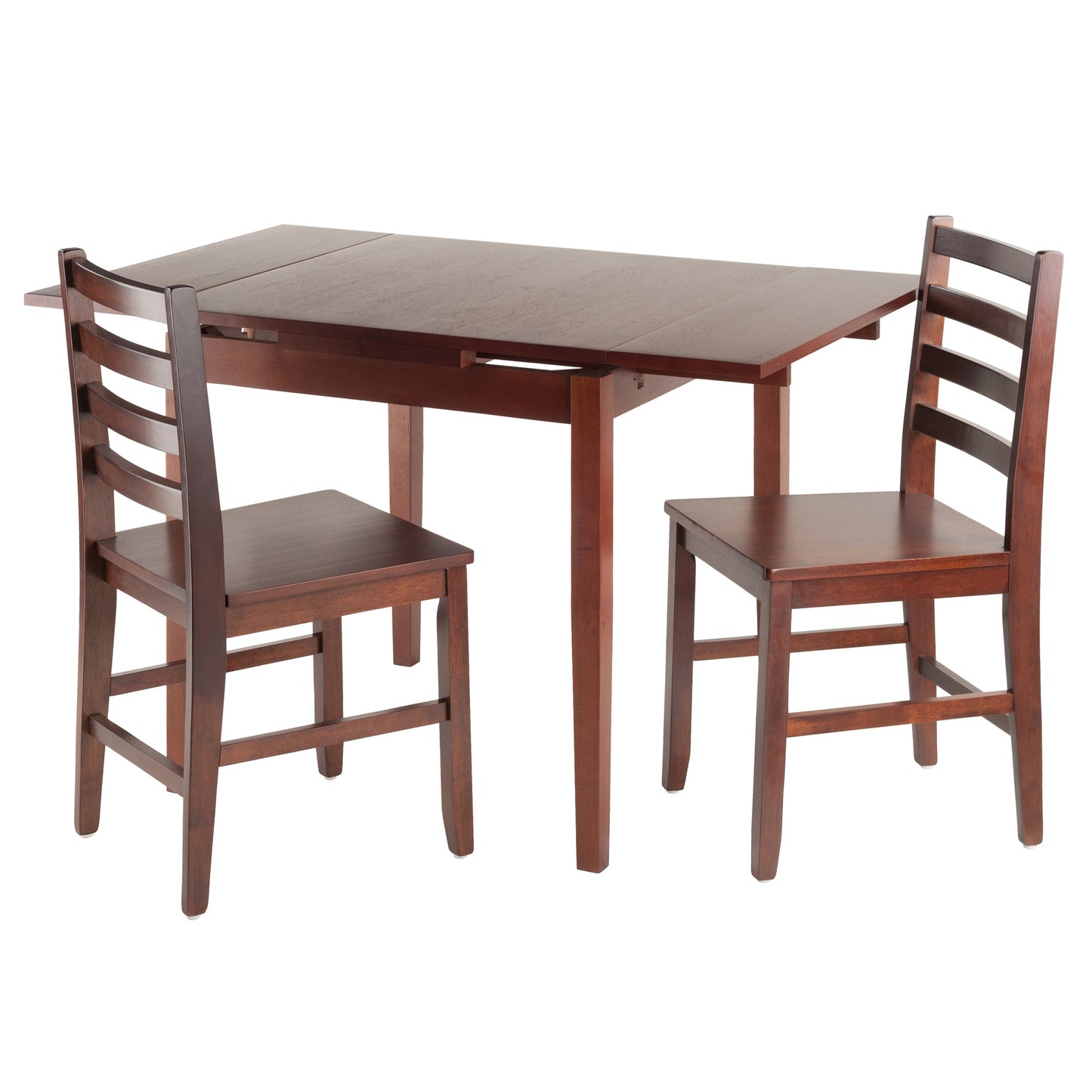 Pulman 3-Pc Dining Table with Ladder-back Chairs, Walnut A