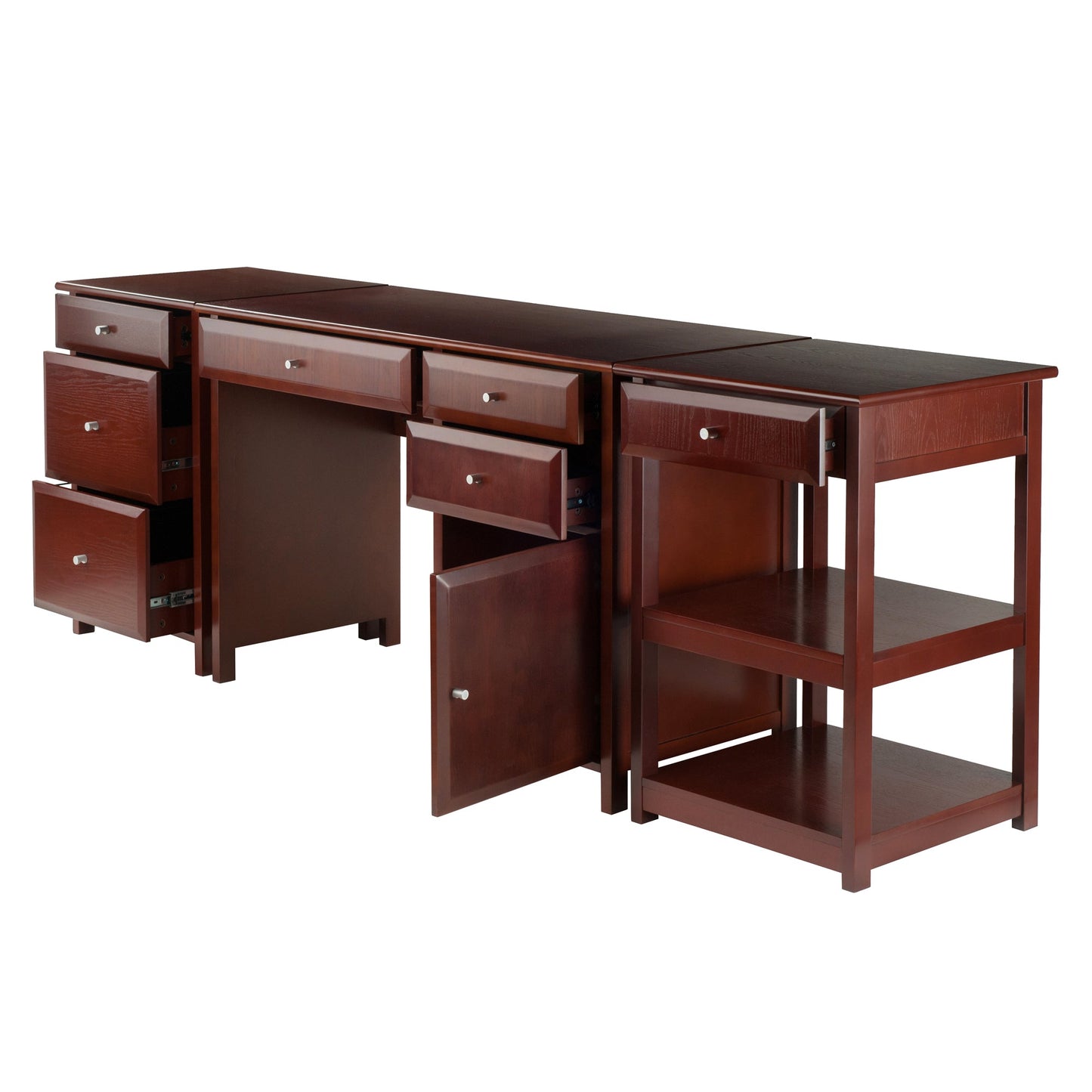 Delta 3-Pc Home Office Desk Set, Walnut