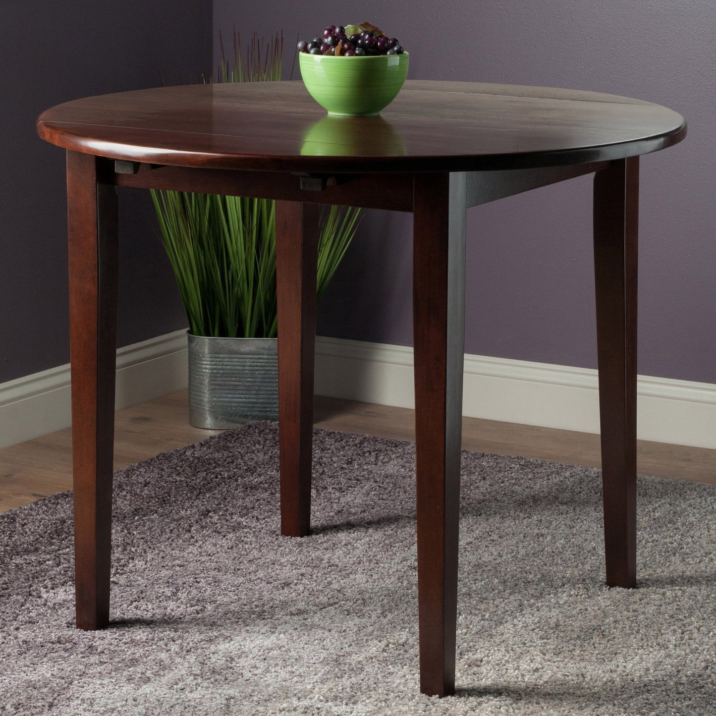 Clayton Round Drop Leaf Dining Table, Walnut