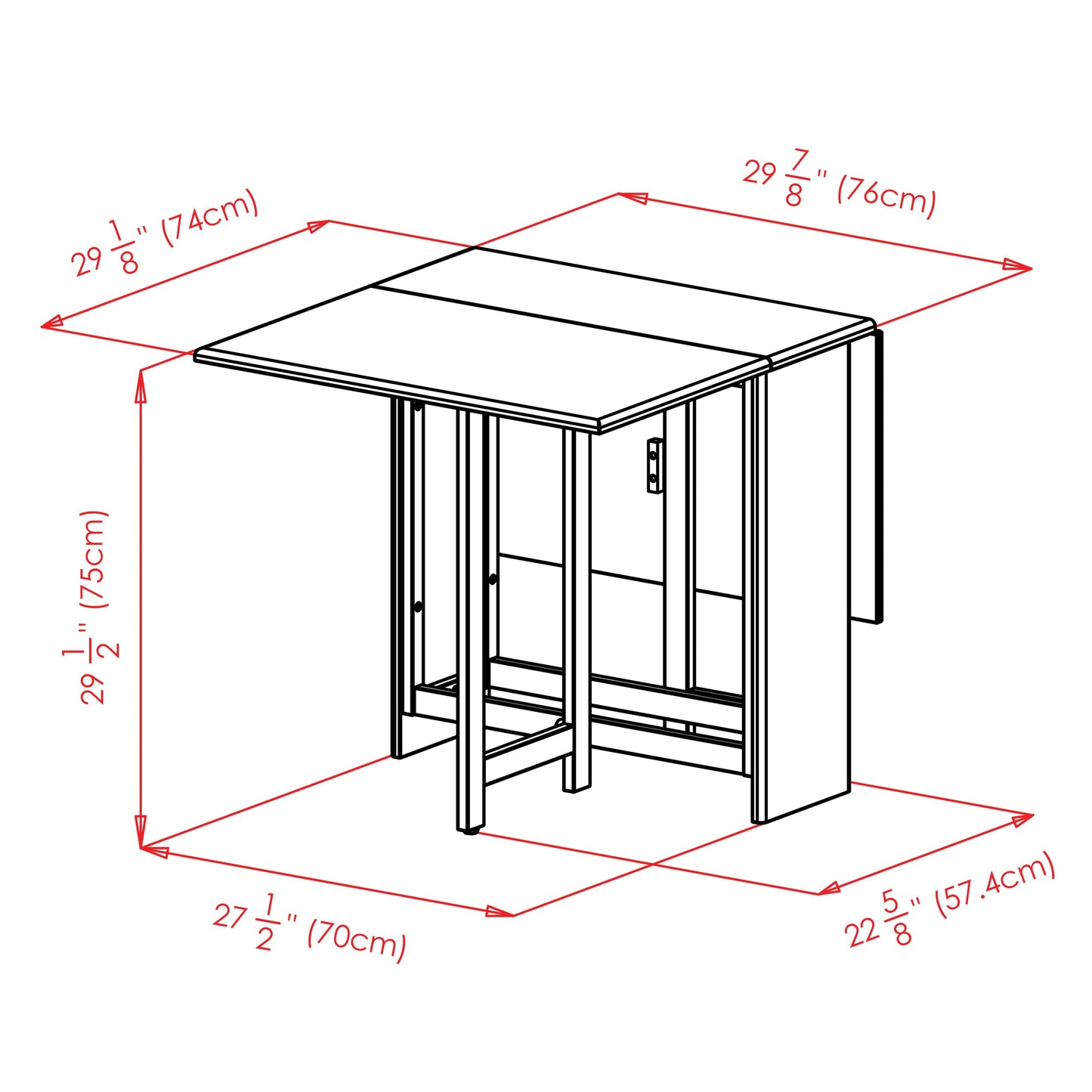 Clara Double Drop Leaf Dining Table, Walnut