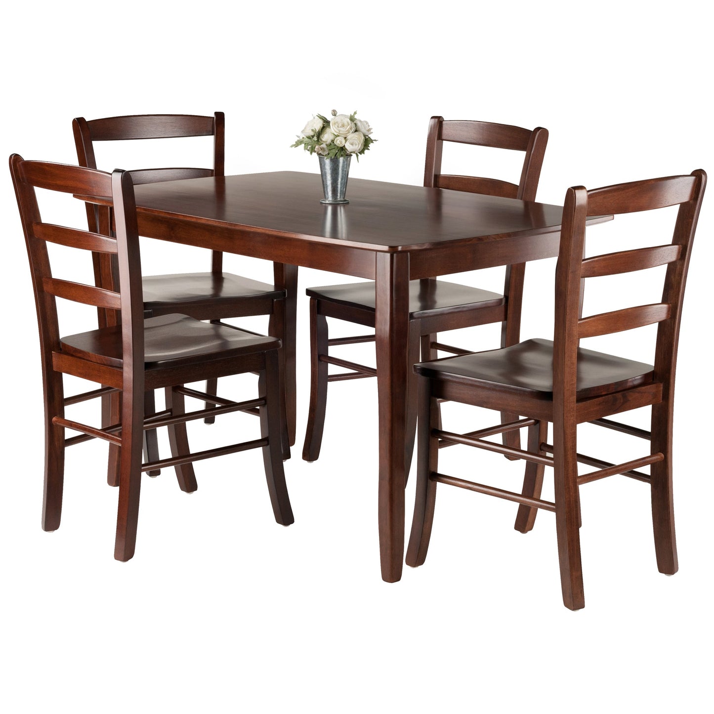 Inglewood 5-Pc Dining Table with Ladder-back Chairs, Natural