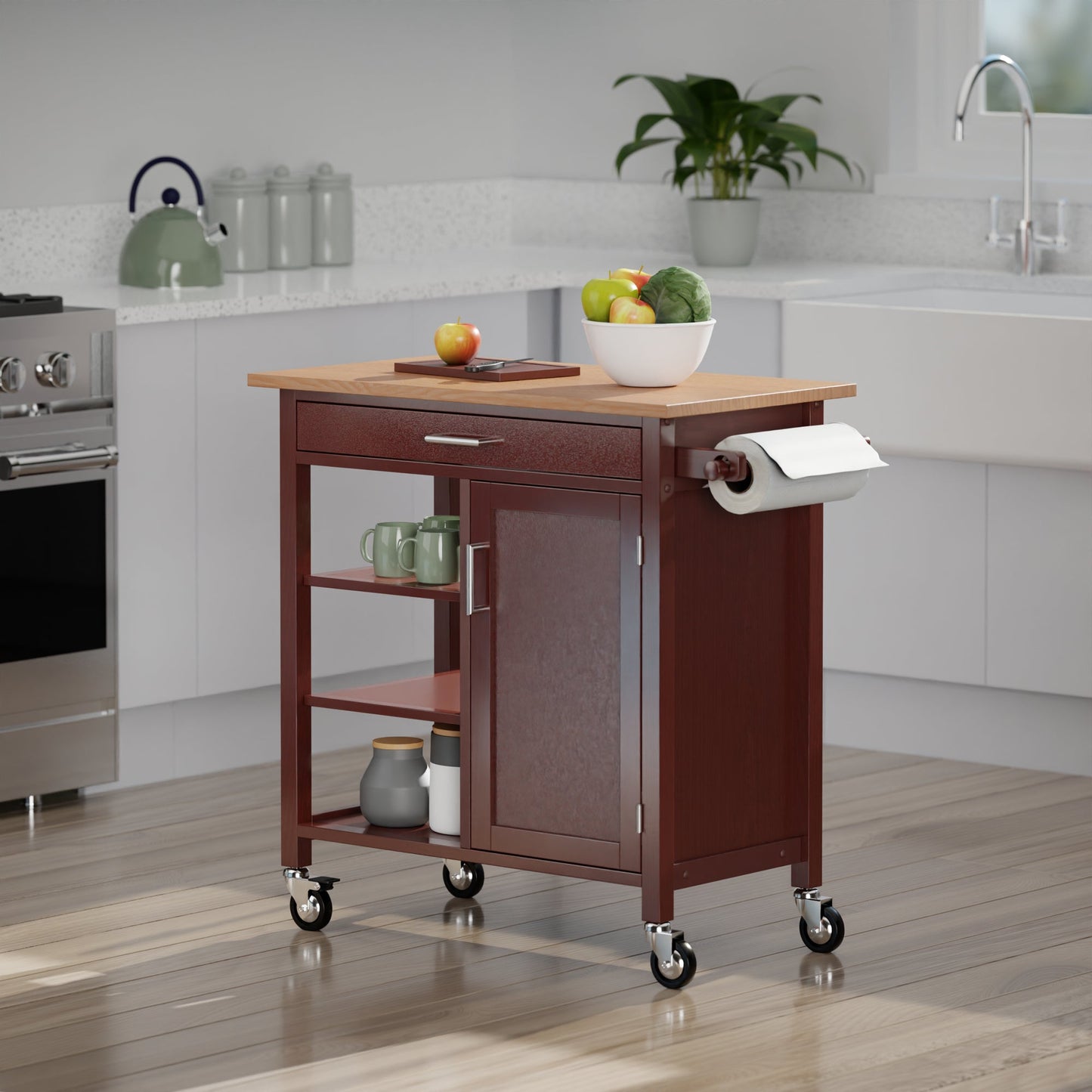 Marissa Kitchen Cart, Walnut