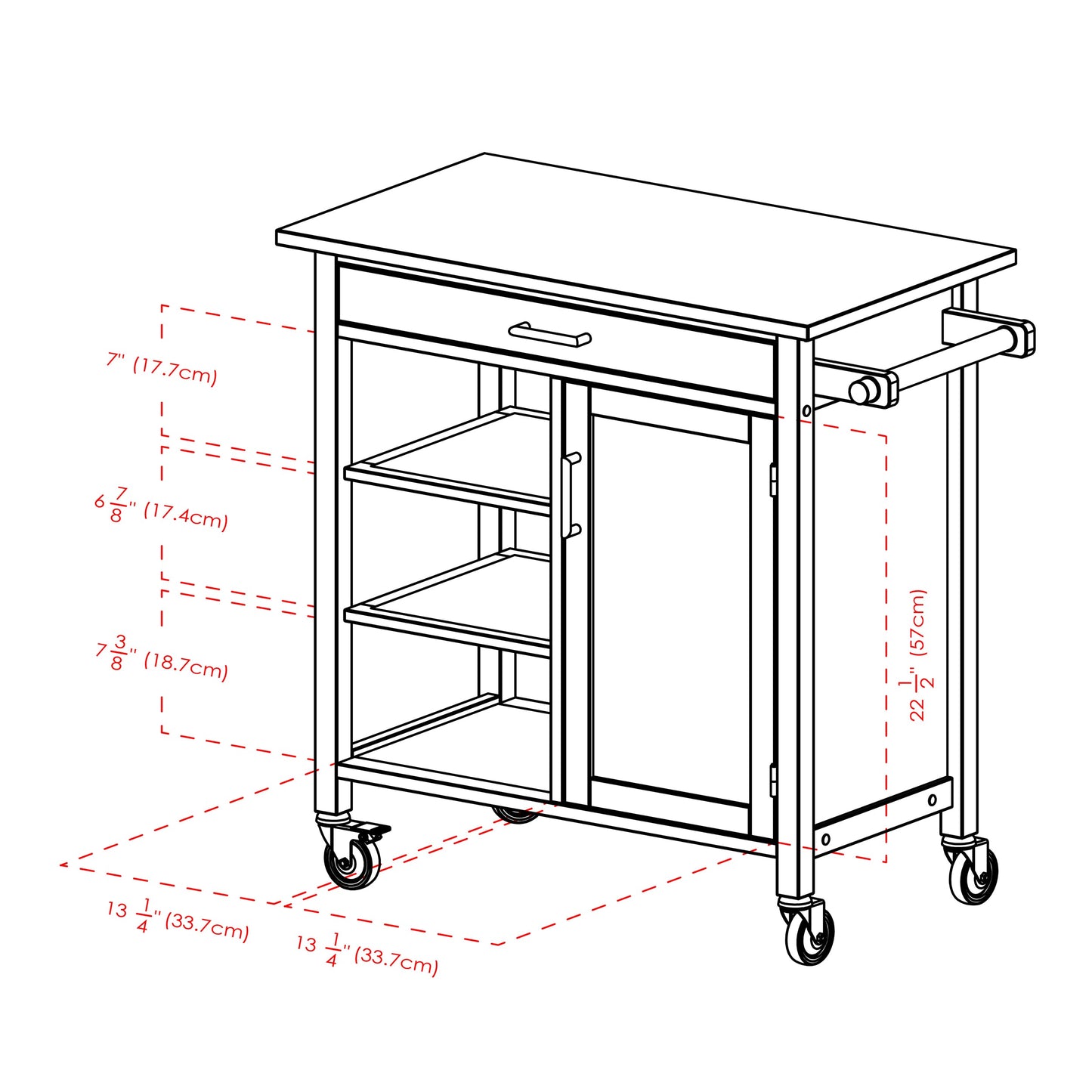 Marissa Kitchen Cart, Walnut