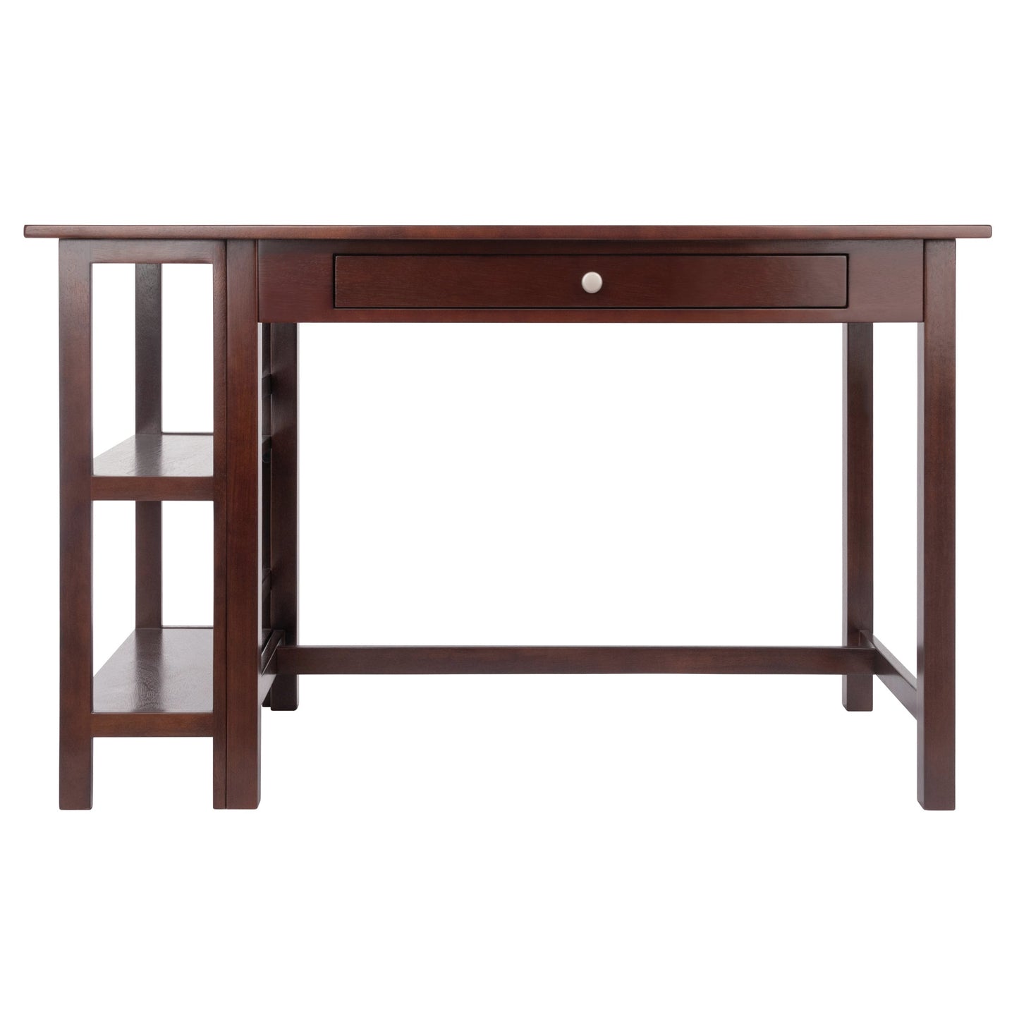 Velda Writing Desk with Shelves, Walnut