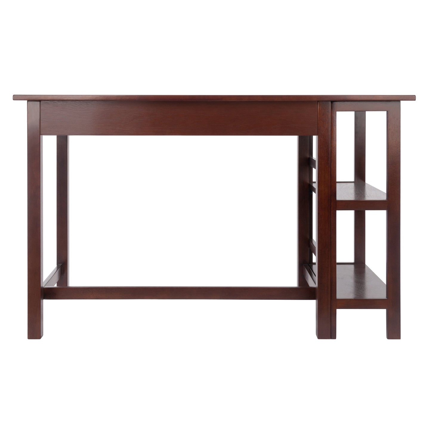 Velda Writing Desk with Shelves, Walnut