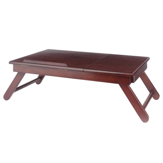 Alden Flip Top Desk, Tray with Drawer, Walnut