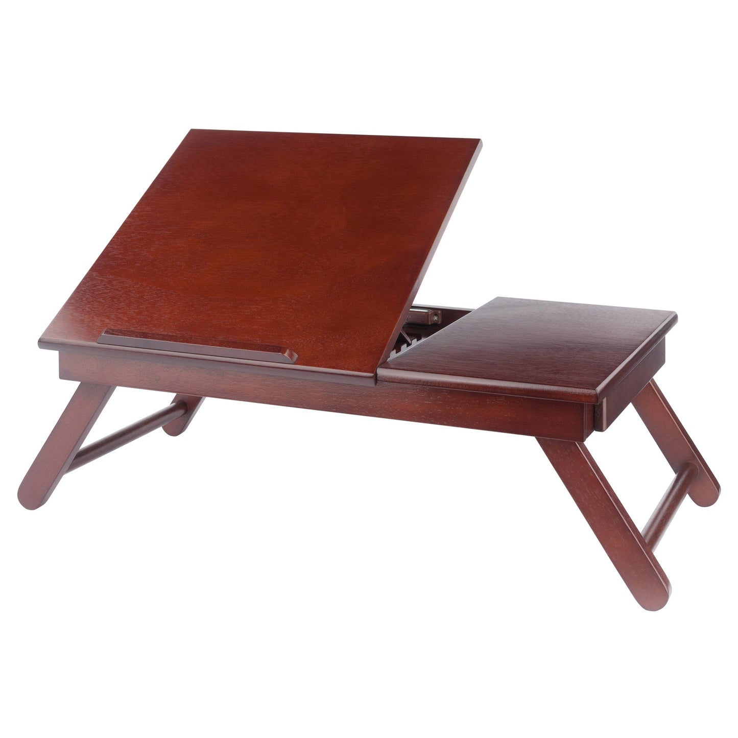 Alden Flip Top Desk, Tray with Drawer, Walnut