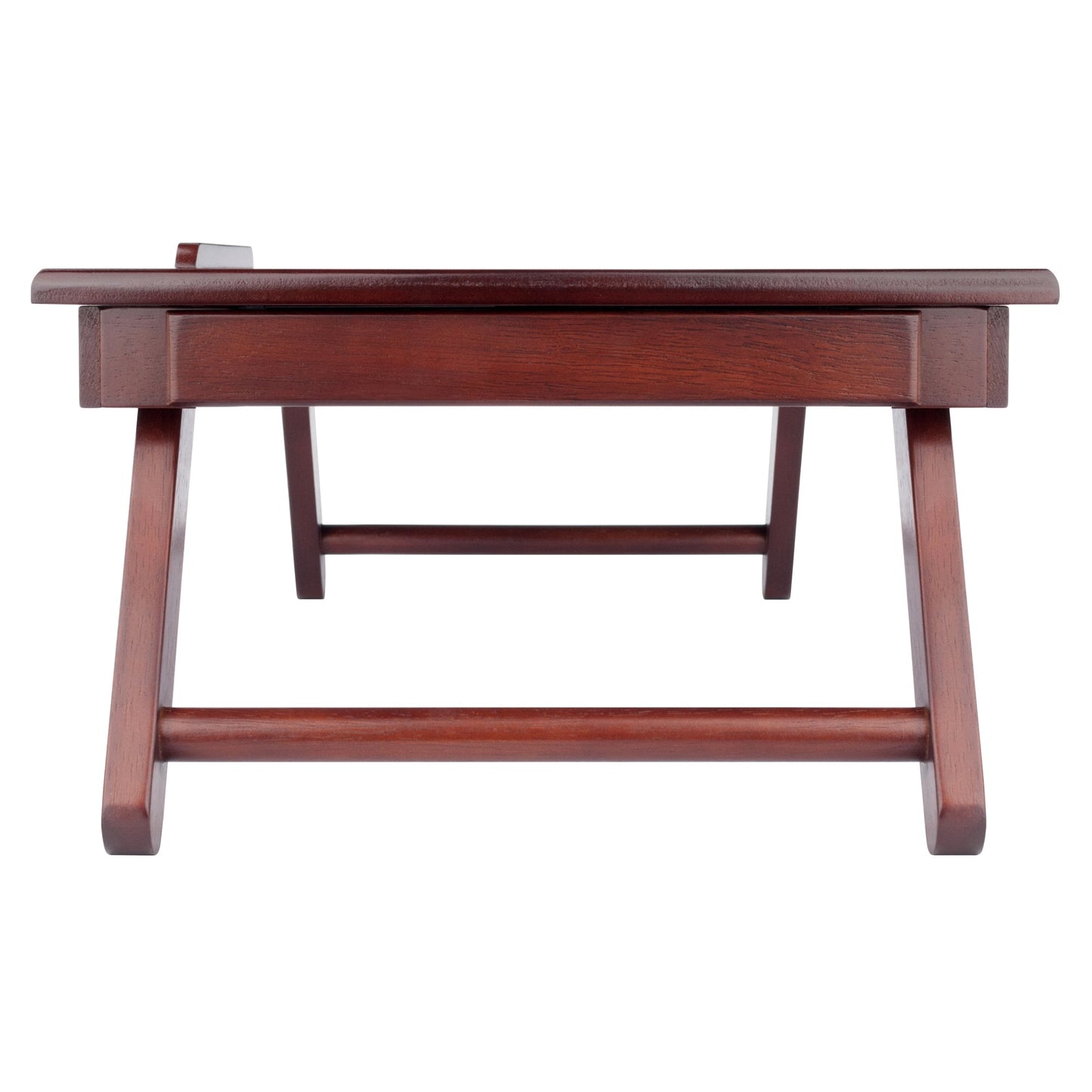 Alden Flip Top Desk, Tray with Drawer, Walnut