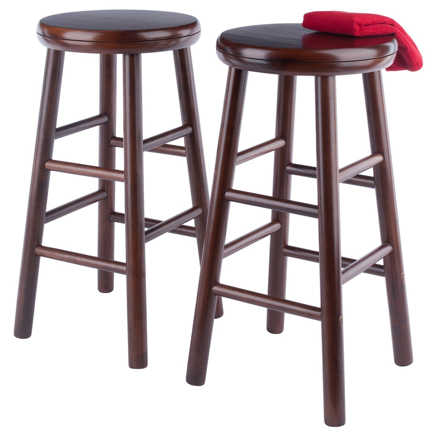 Shelby 2-Pc Swivel Seat Counter Stool Set, Walnut