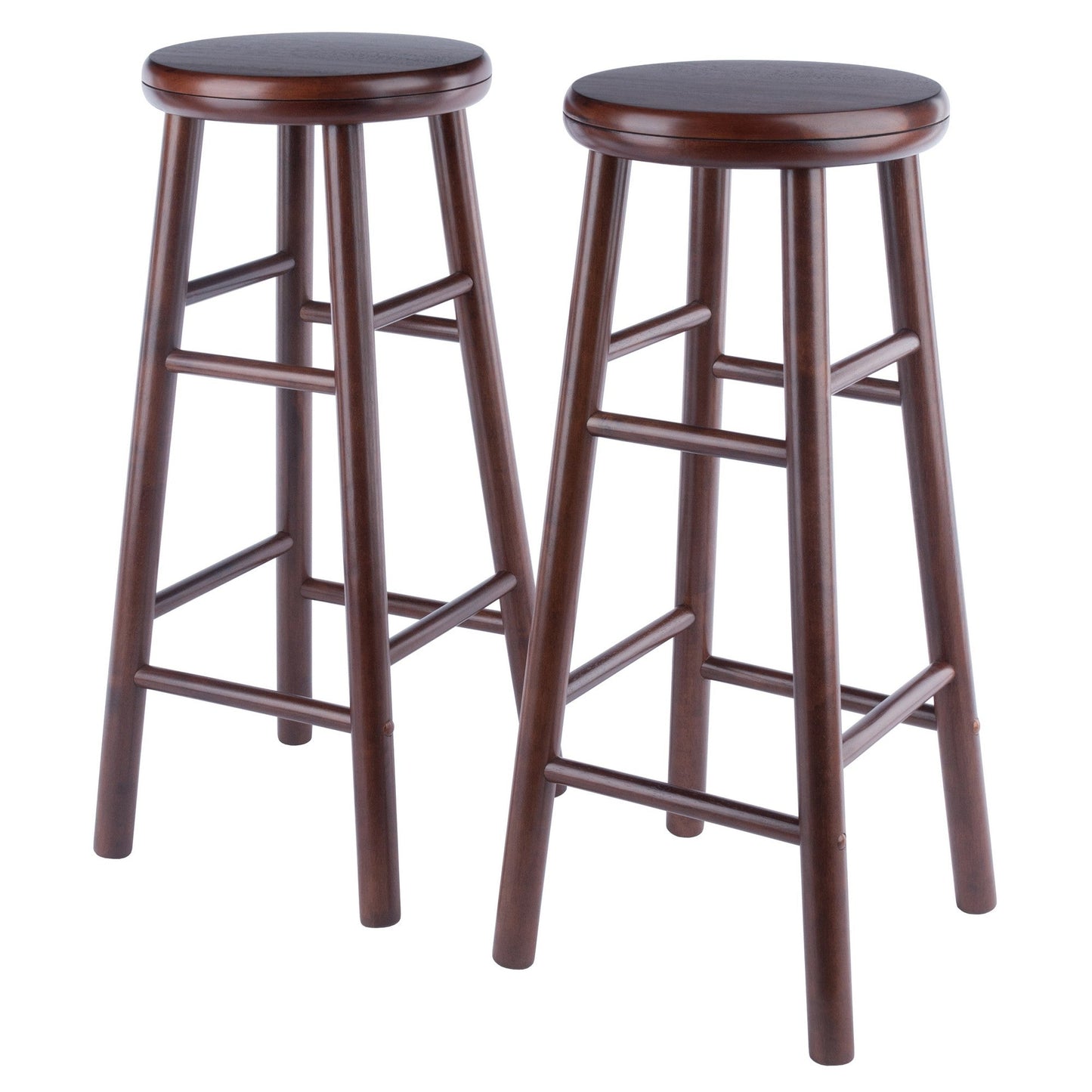 Shelby 2-Pc Swivel Seat Bar Stool Set, Walnut