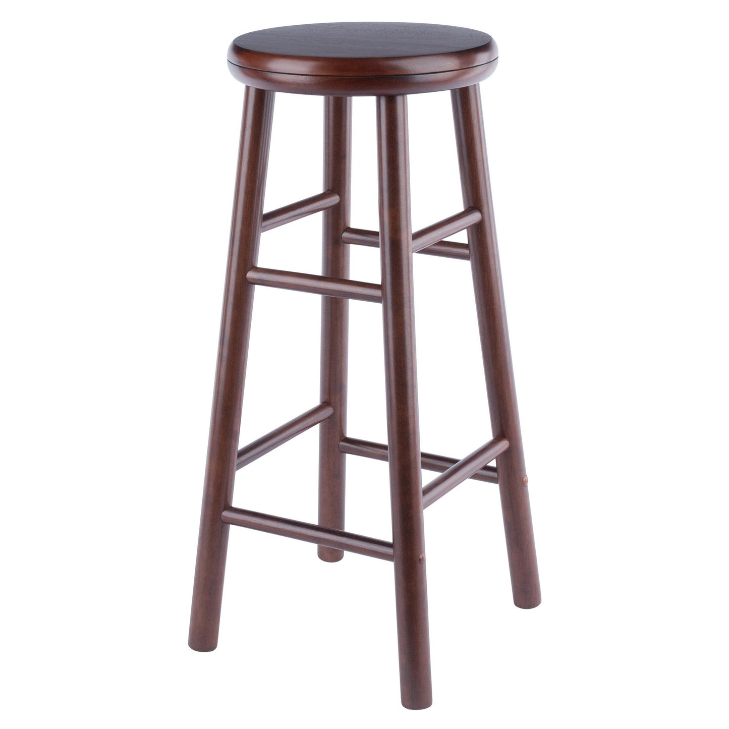 Shelby 2-Pc Swivel Seat Bar Stool Set, Walnut