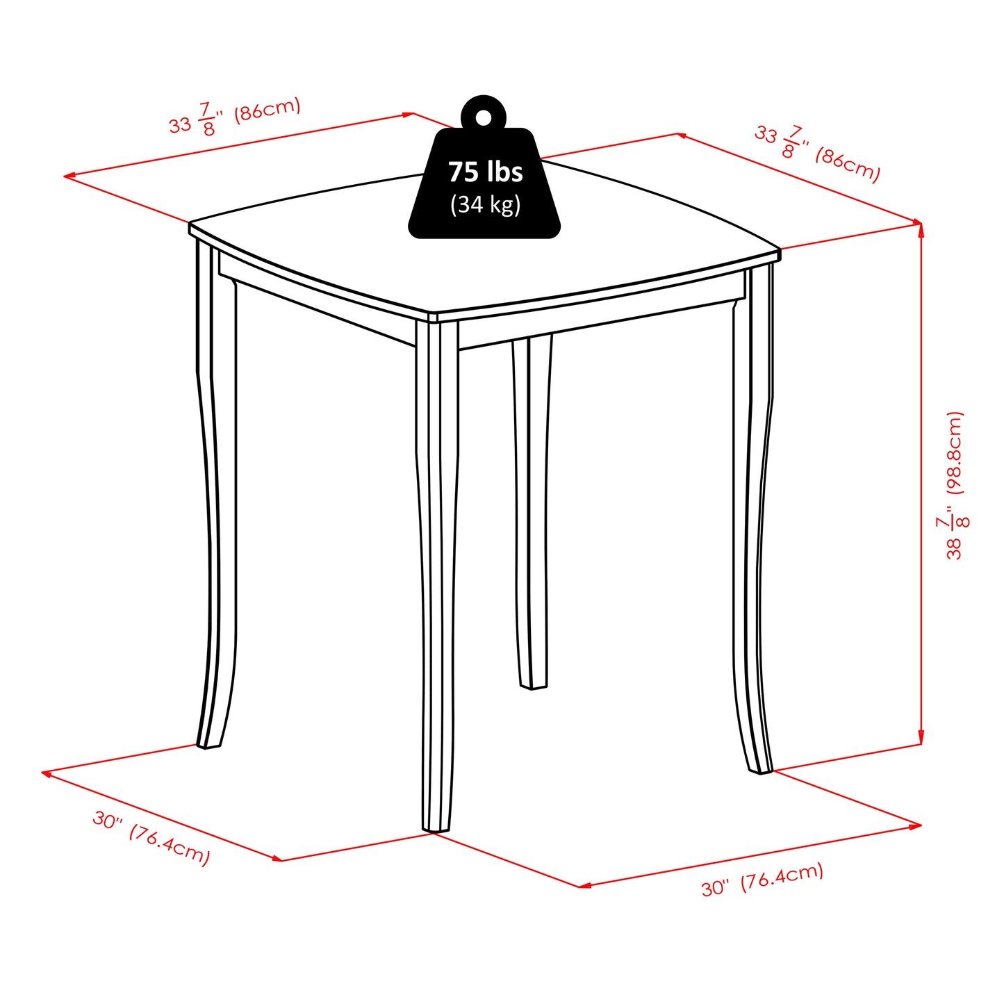 Inglewood High Table, Walnut