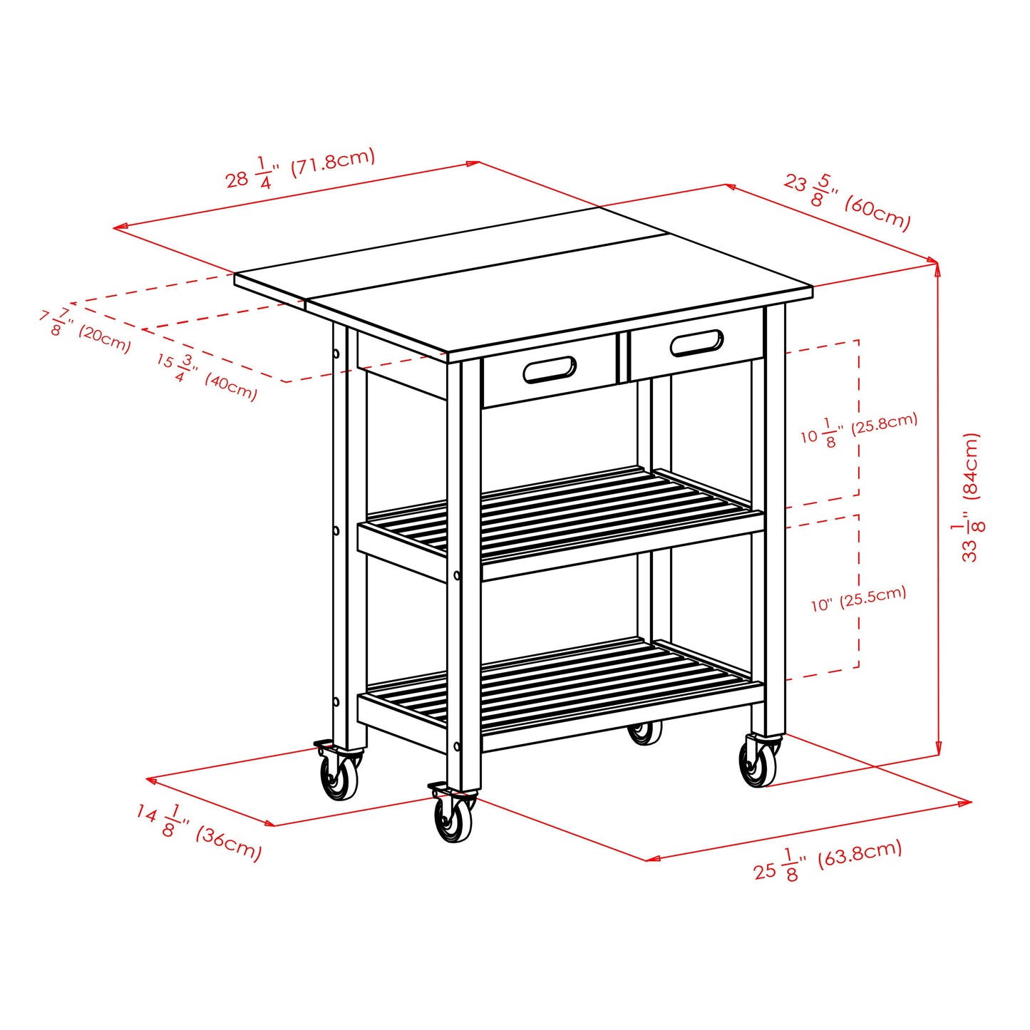 Jonathan Kitchen Cart, Walnut