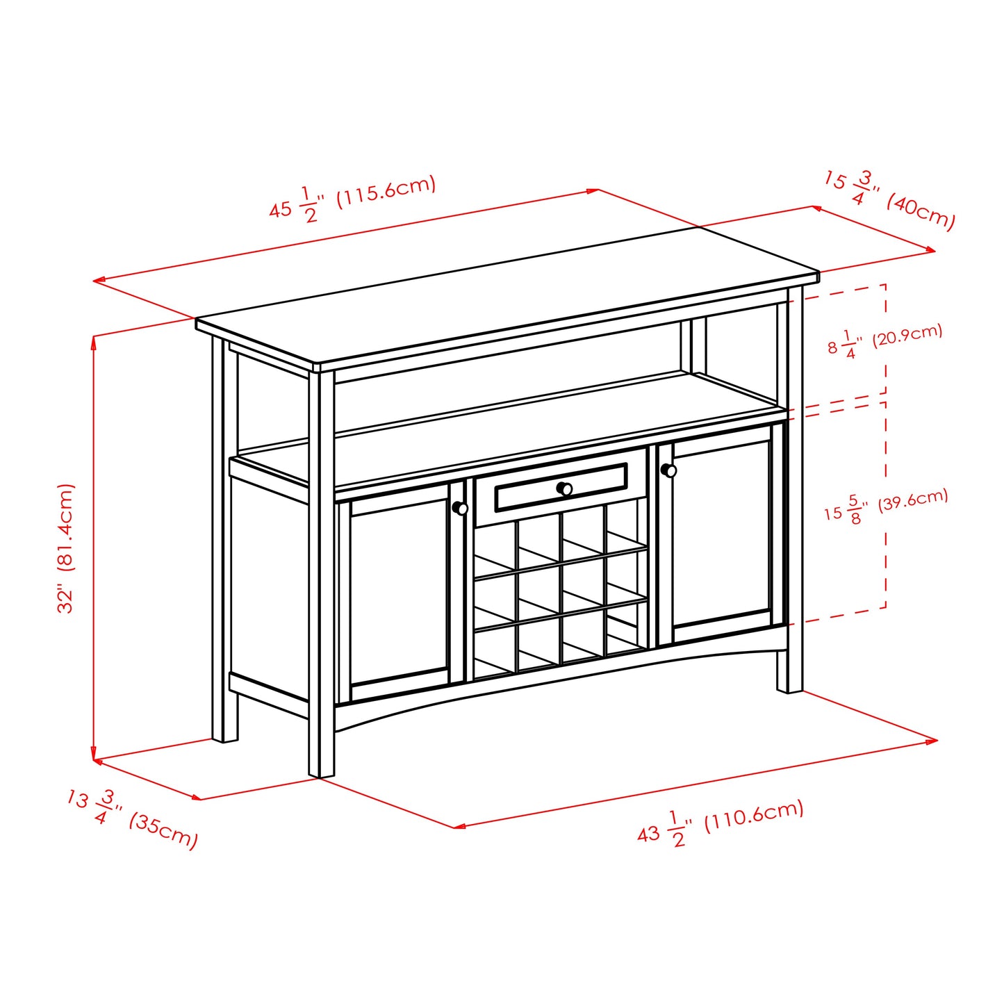 Colby Buffet Cabinet, Walnut