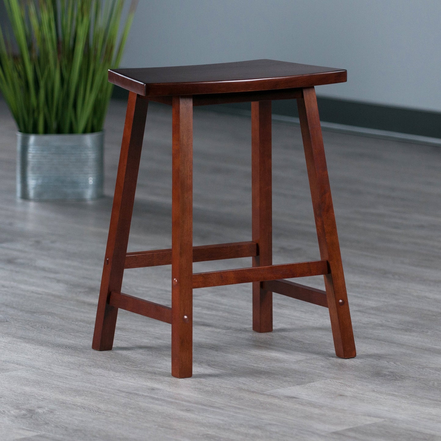 Katashi Fan Shape Counter Stool, Walnut