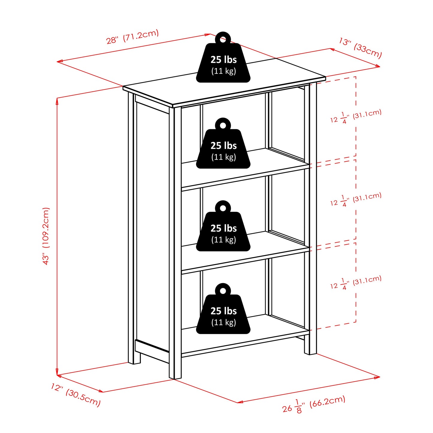 Verona 7-Pc Storage Shelf with 6 Foldable Fabric Baskets, Walnut and Beige A