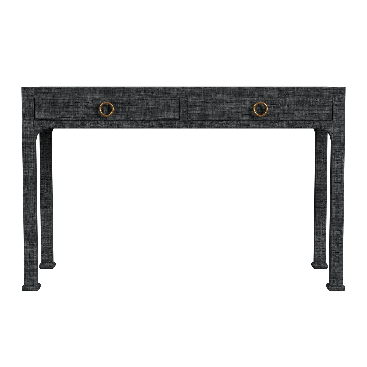 Chatham Raffia and Wood 2- Drawer Desk in Charcoal in Charcoal  9746420