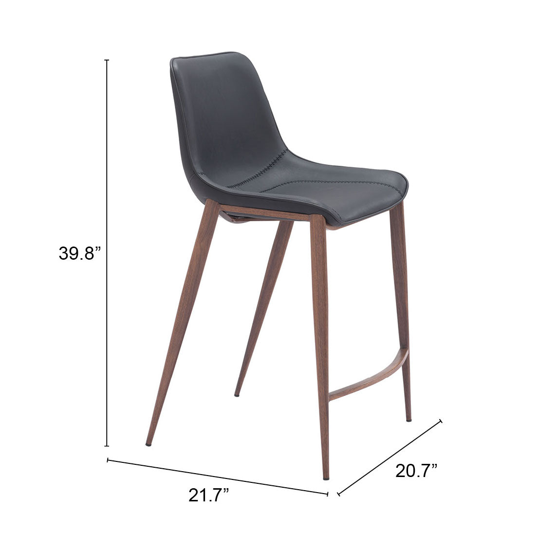 Magnus Counter Stool Black & Walnut