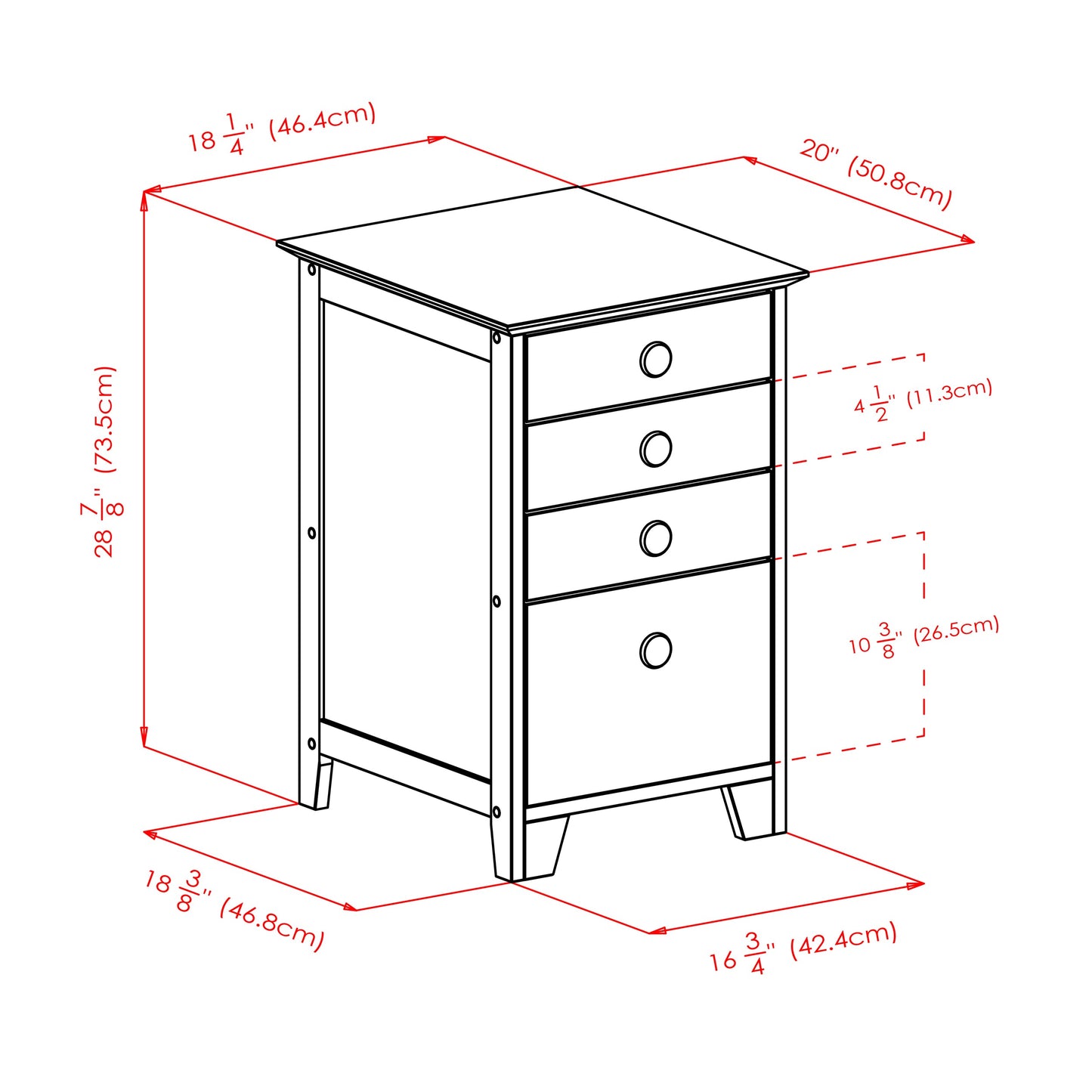 Studio Home Office File Cabinet, Honey Pine