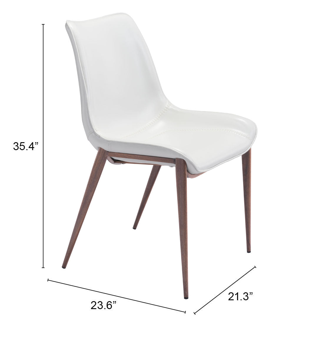 Magnus Dining Chair (Set of 2) White & Walnut