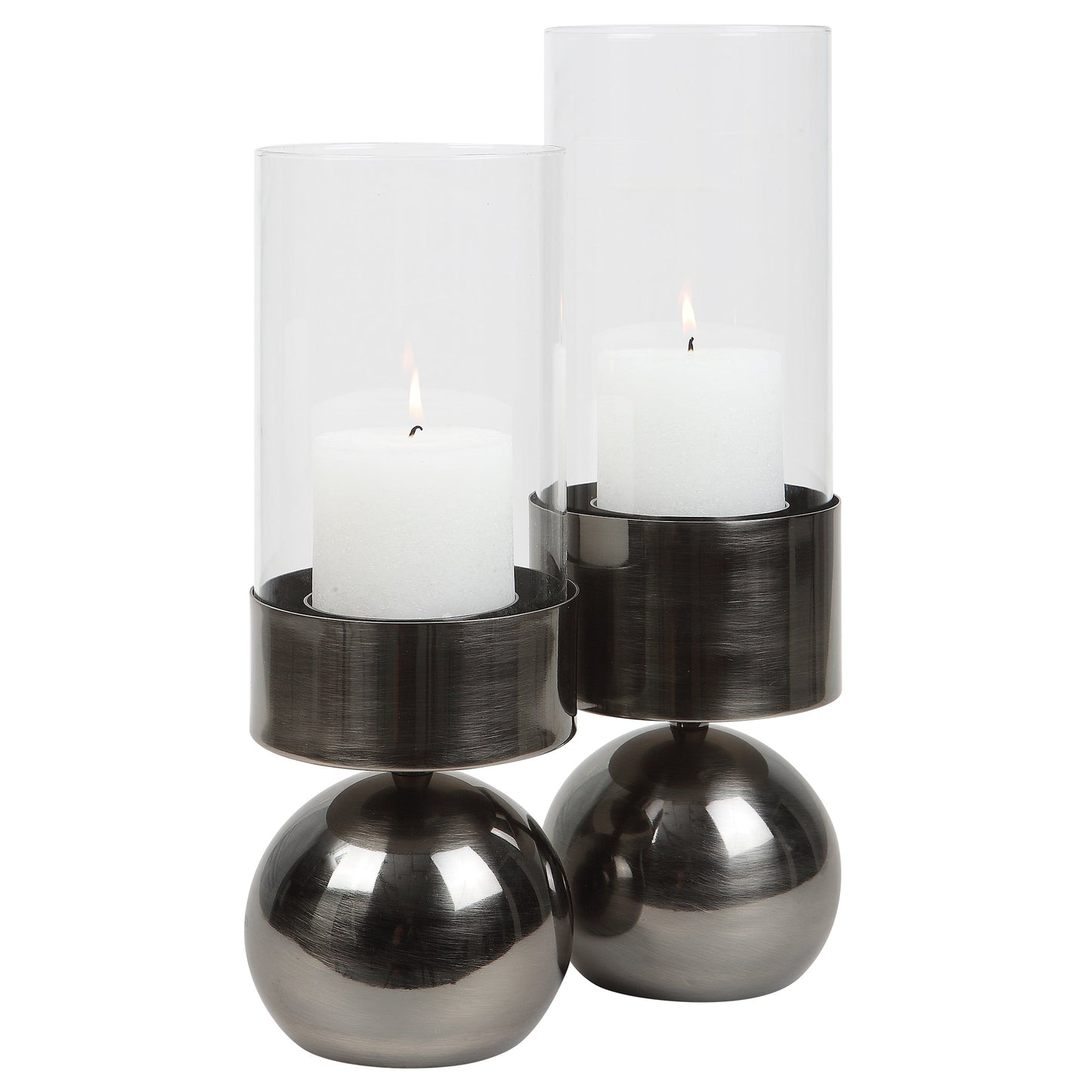 Uttermost Tilston Gunmetal Candleholders, Set/2