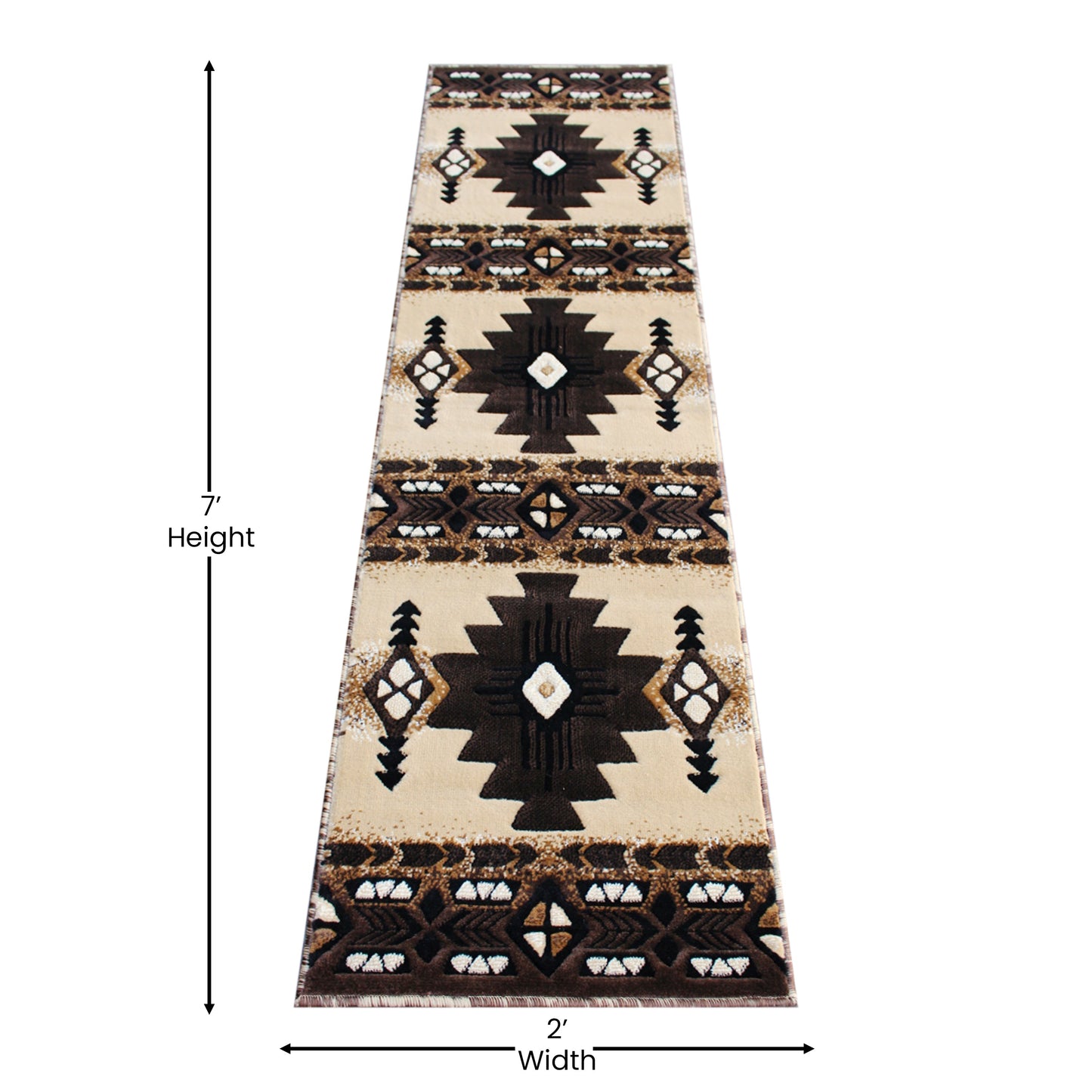 2x7 Rustic Brown Area Rug ACD-RG202-27-BN-GG