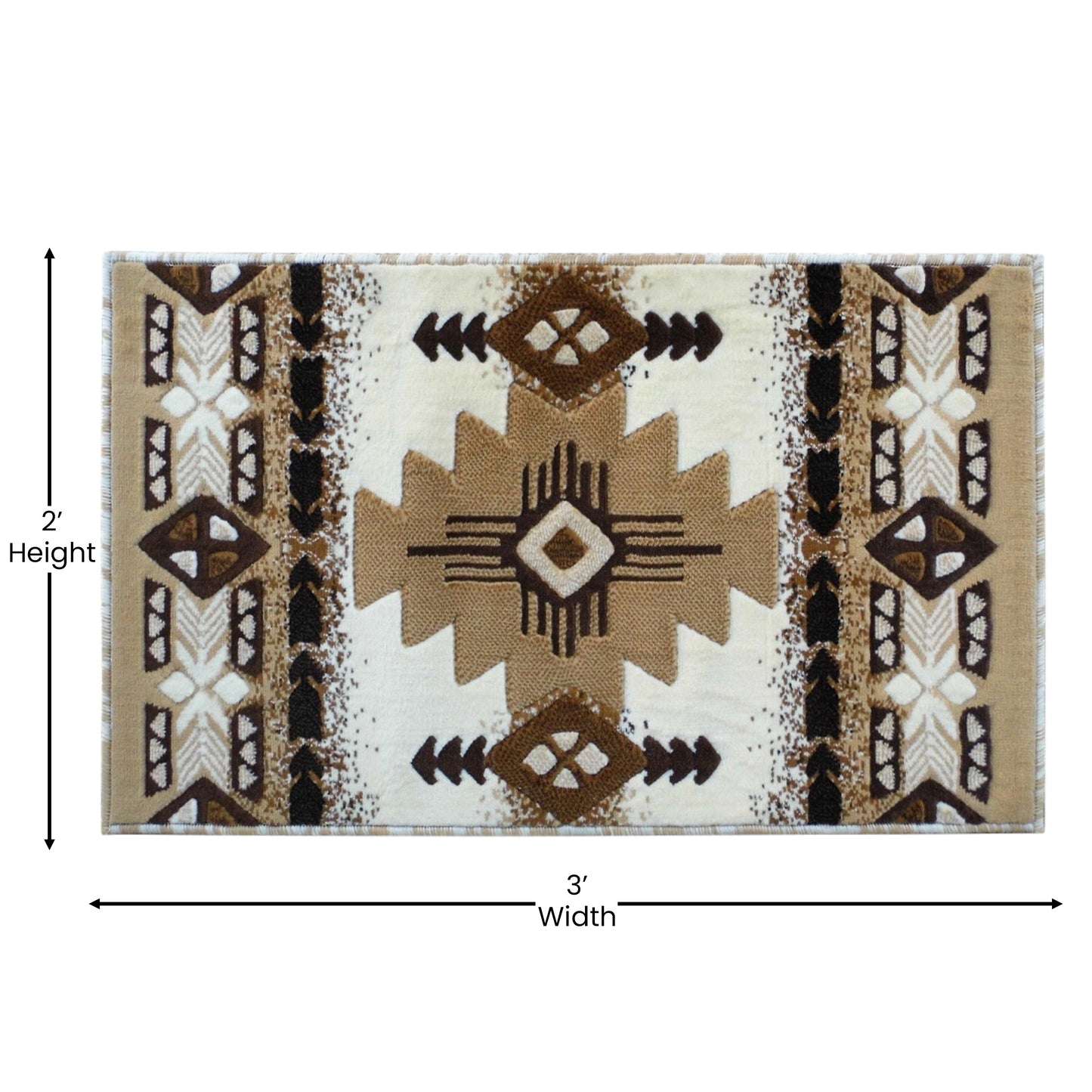 2x3 Rustic Ivory Area Rug ACD-RG2592-23-IV-GG