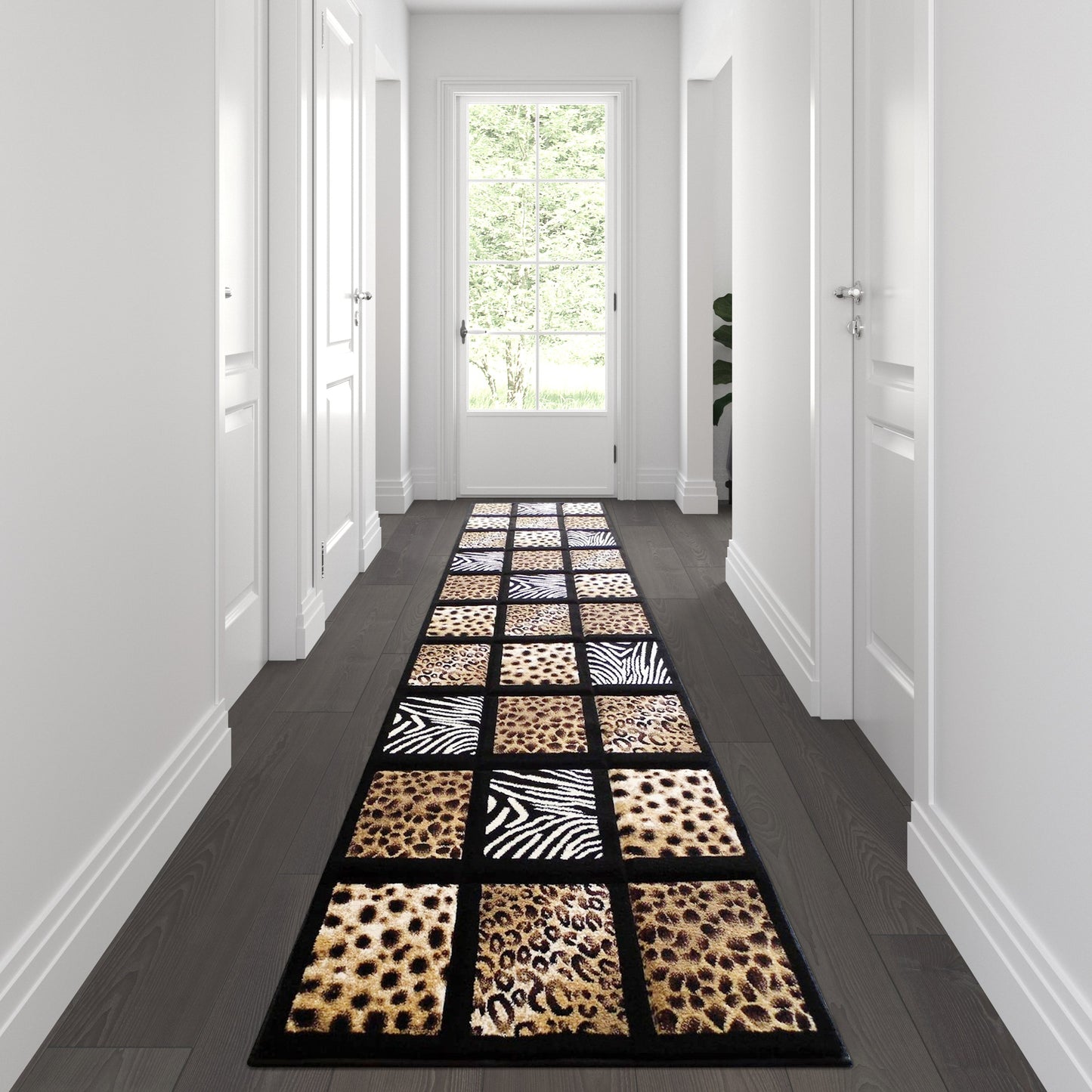 3' x 10' Animal Print Area Rug ACD-RG3055-310-BK-GG