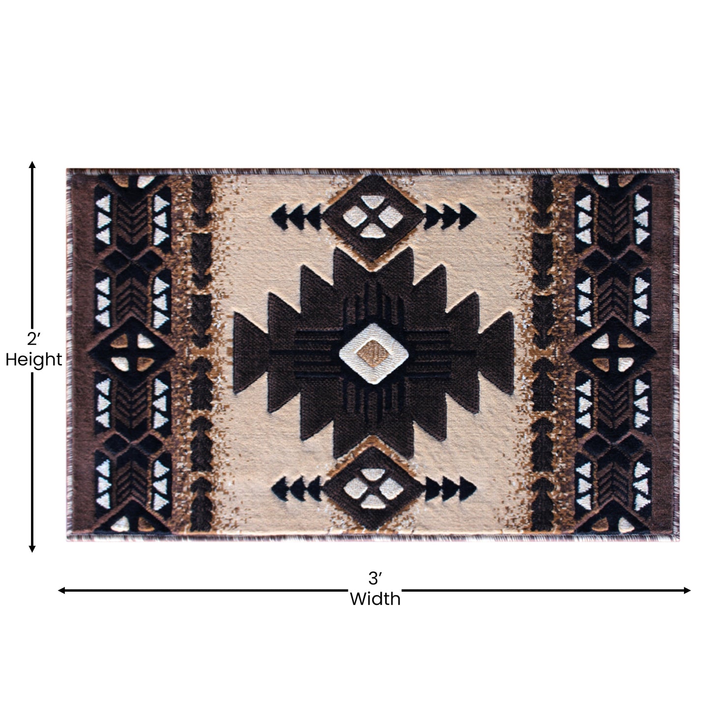 2x3 Rustic Brown Area Rug ACD-RG611-23-BN-GG