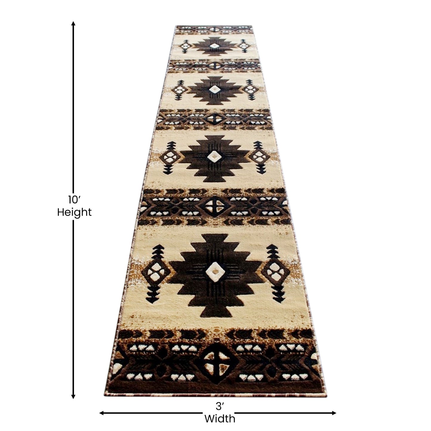 2x10 Rustic Brown Area Rug ACD-RG784-210-BN-GG