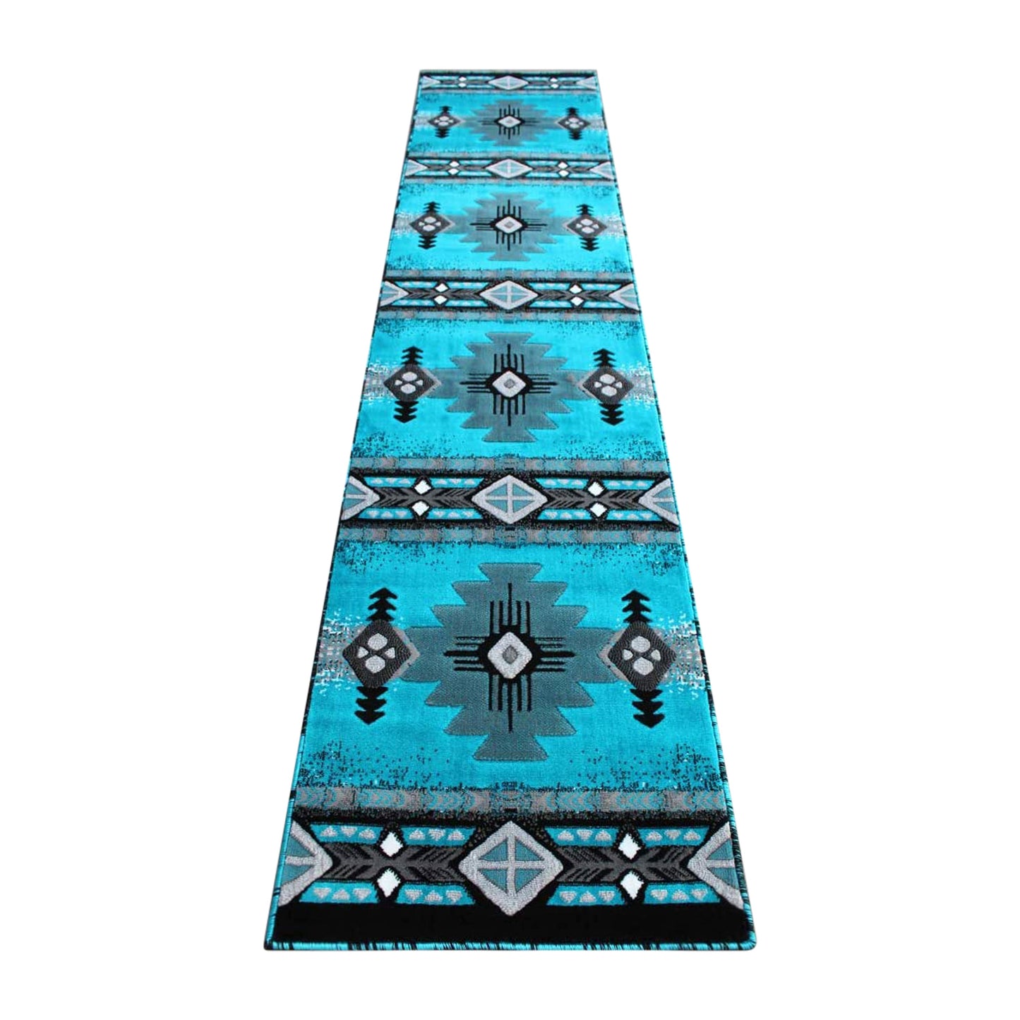 2x11 Rustic Turquoise Area Rug ACD-RGC318-211-TQ-GG