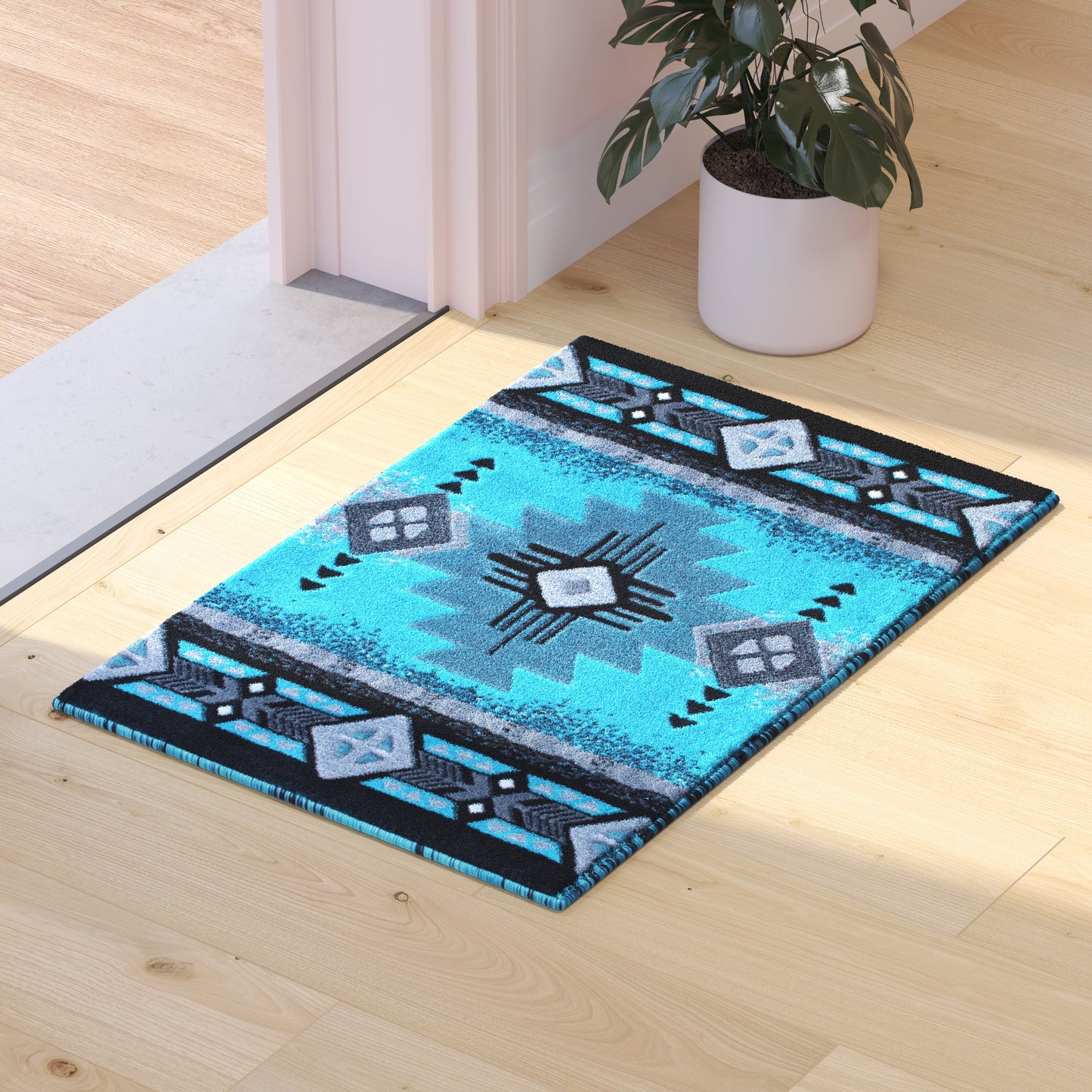 2x3 Rustic Turquoise Area Rug ACD-RGC318-23-TQ-GG