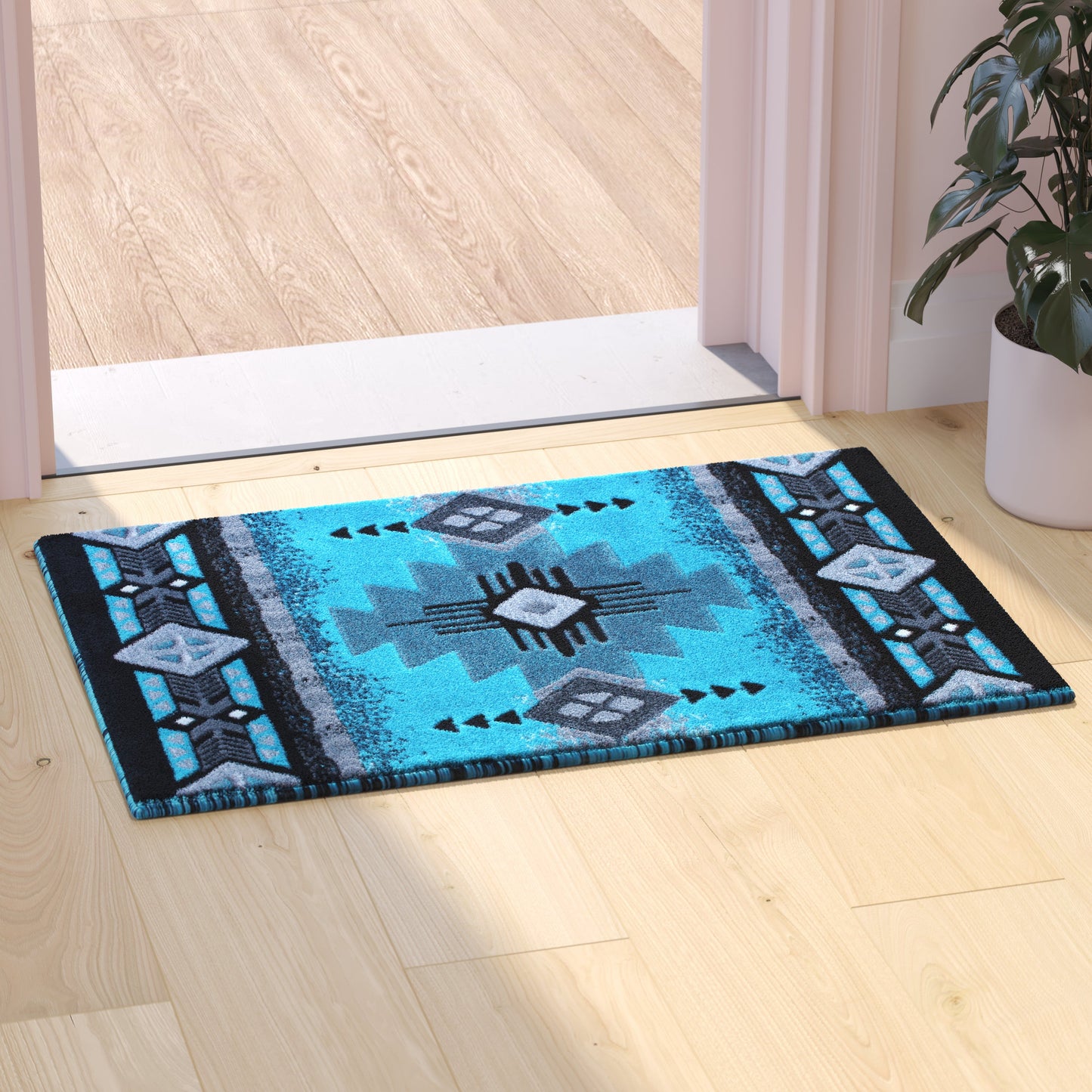 2x3 Rustic Turquoise Area Rug ACD-RGC318-23-TQ-GG