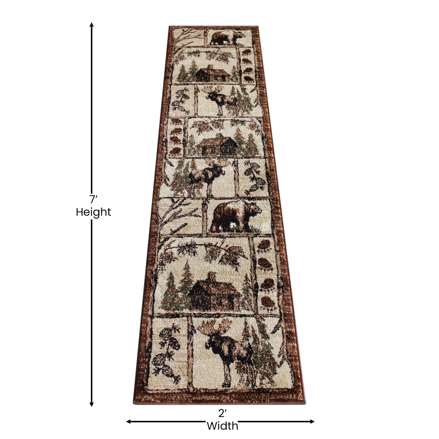 2x7 Brown Wildlife Area Rug ACD-RGPQ1F-27-BN-GG