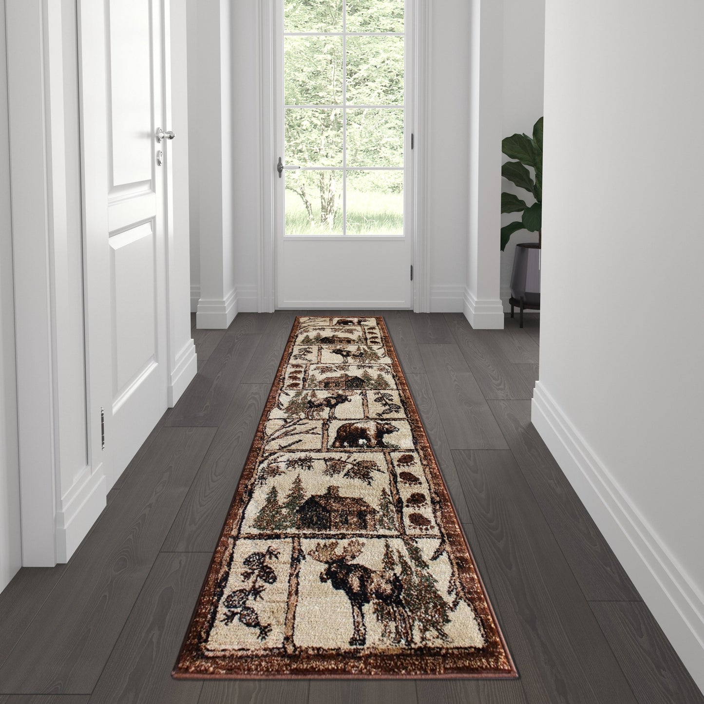 2x7 Brown Wildlife Area Rug ACD-RGPQ1F-27-BN-GG