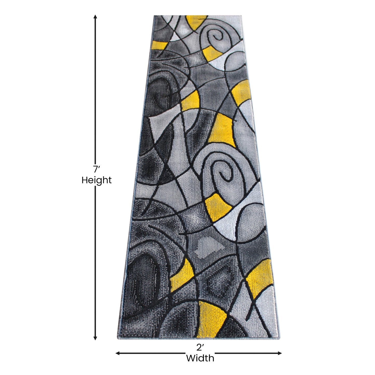 Yellow 2' x 7' Accent Rug ACD-RGTRZ860-27-YL-GG