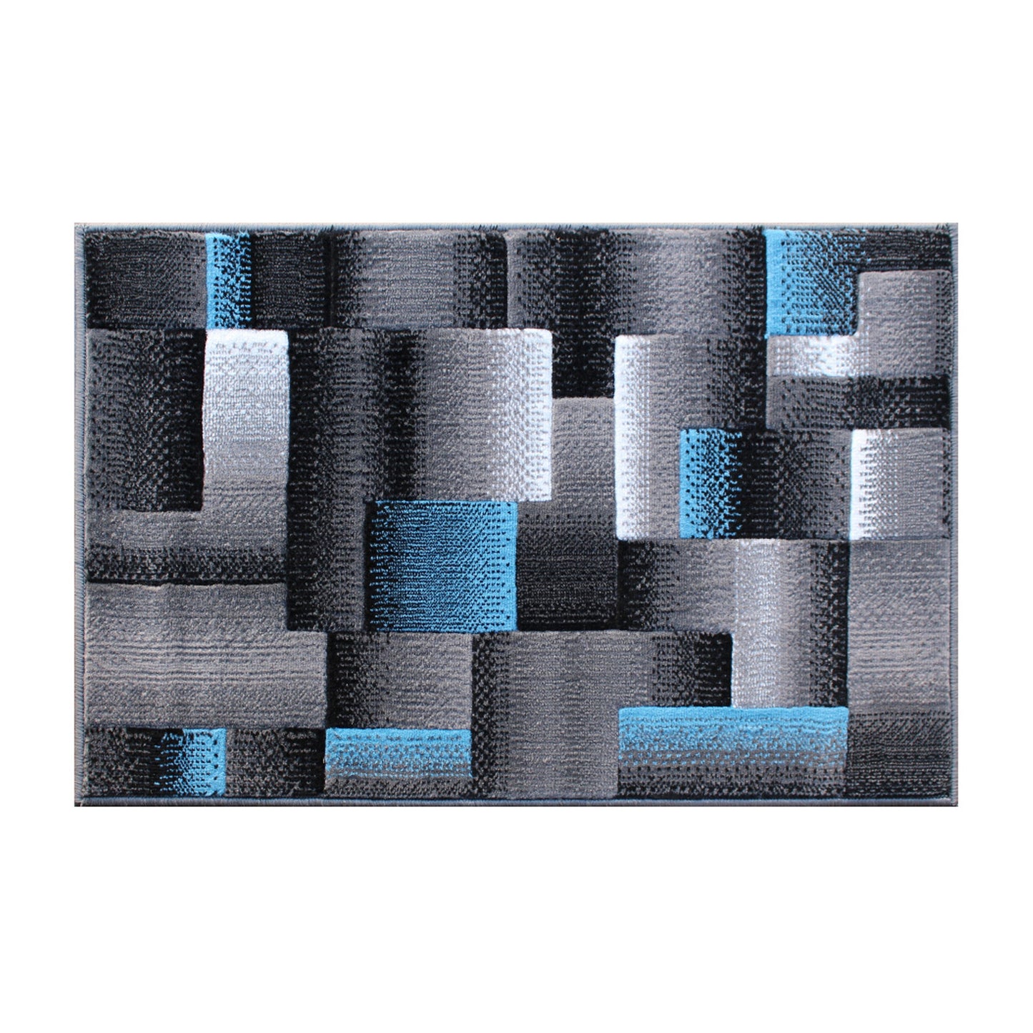 2x3 Blue Block Area Rug ACD-RGTRZ861-23-BL-GG