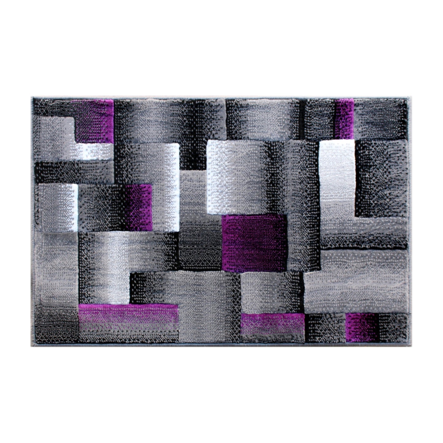 2x3 Purple Block Area Rug ACD-RGTRZ861-23-PU-GG