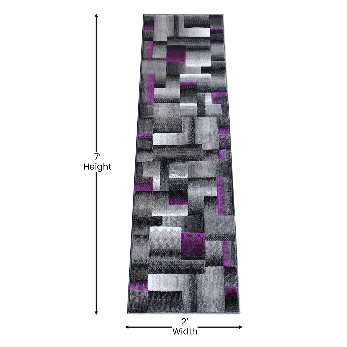 2x7 Purple Block Area Rug ACD-RGTRZ861-27-PU-GG