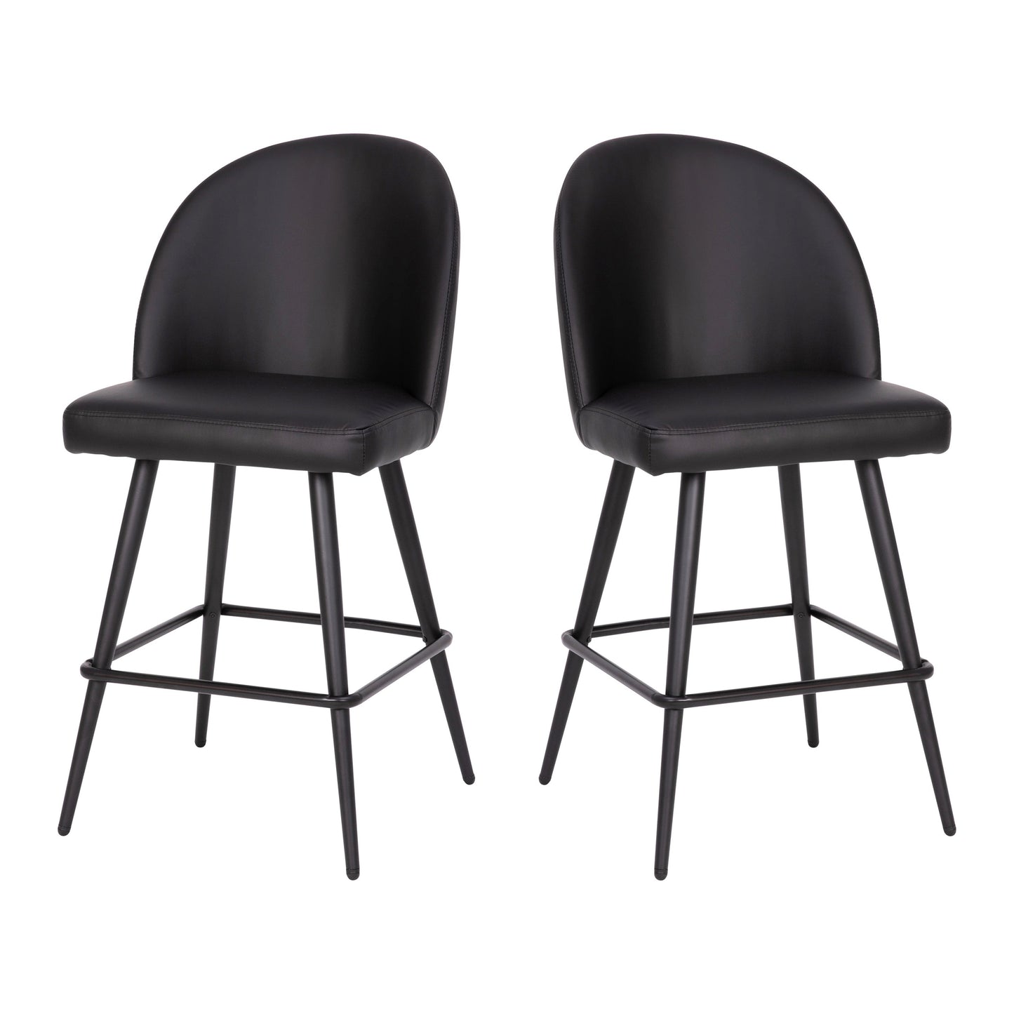 2PK 26" Black Leather Barstool AY-1026H-26-BK-GG