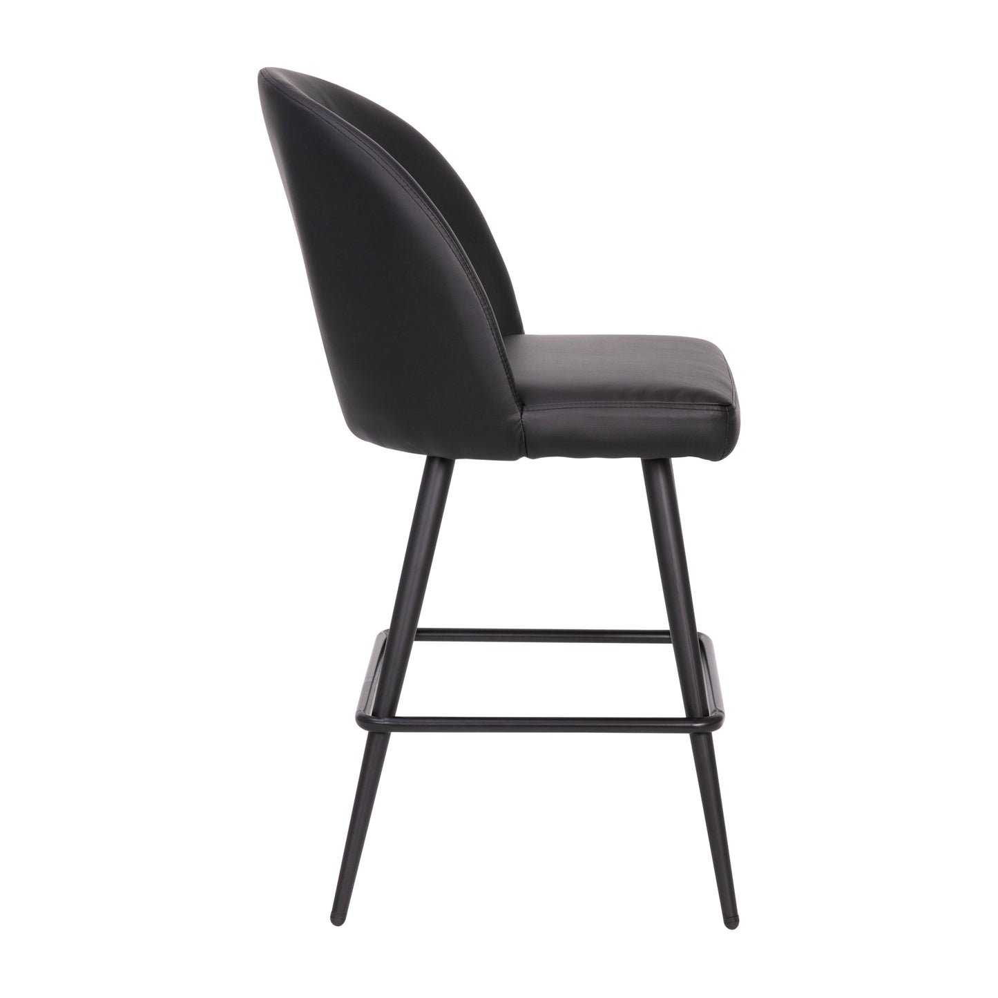 2PK 26" Black Leather Barstool AY-1026H-26-BK-GG