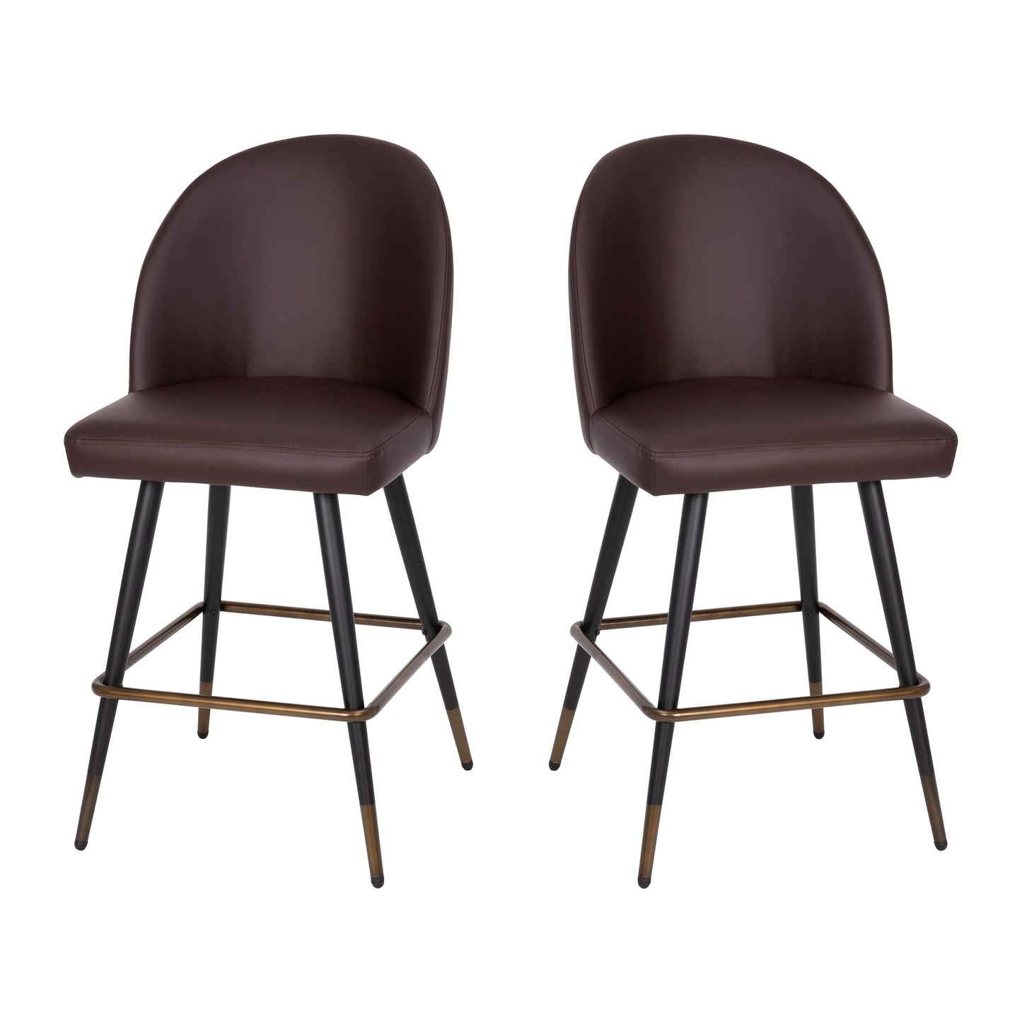 2PK 26" Brown Leather Barstool AY-1026H-26-BR-GG