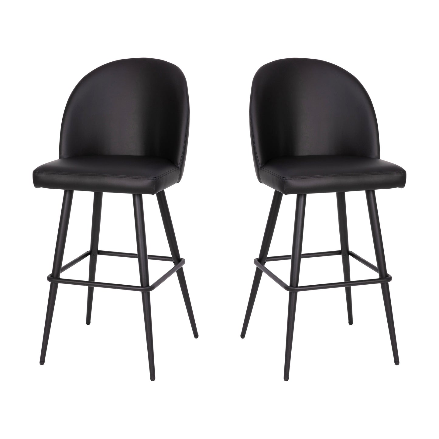 2PK 30" Black Leather Barstool AY-1026H-30-BK-GG