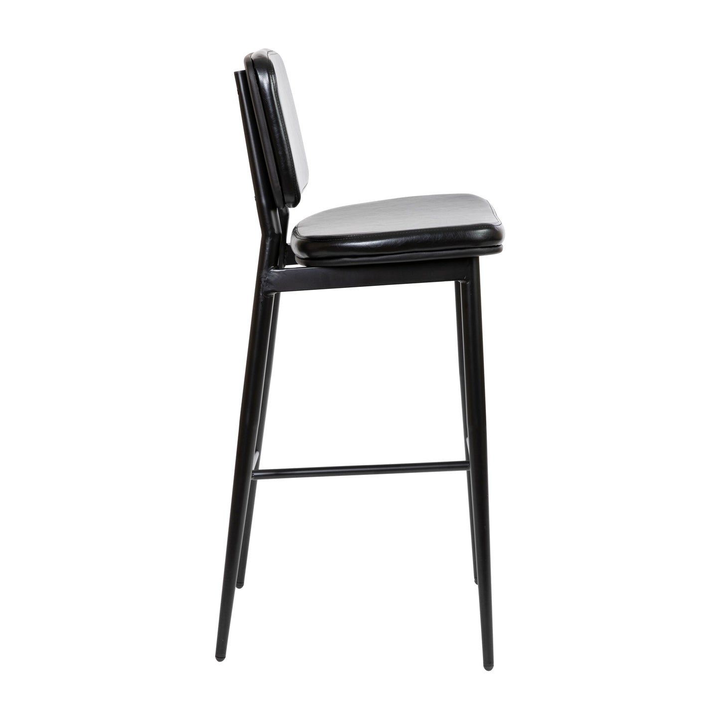 2PK Black Leather Barstools AY-S01-BK-GG