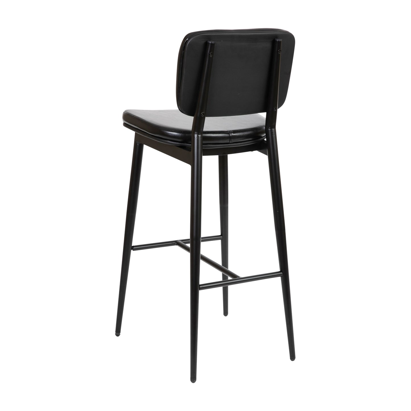 2PK Black Leather Barstools AY-S01-BK-GG