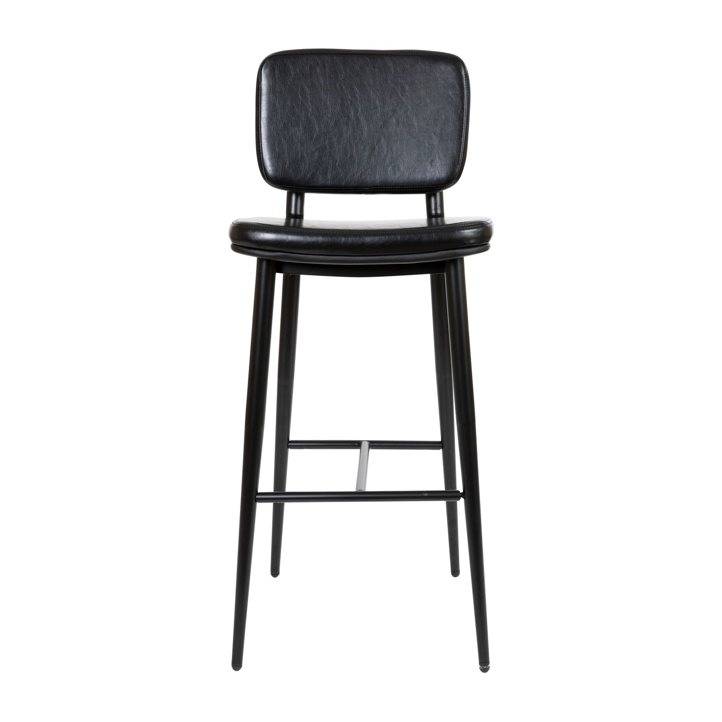 2PK Black Leather Barstools AY-S01-BK-GG