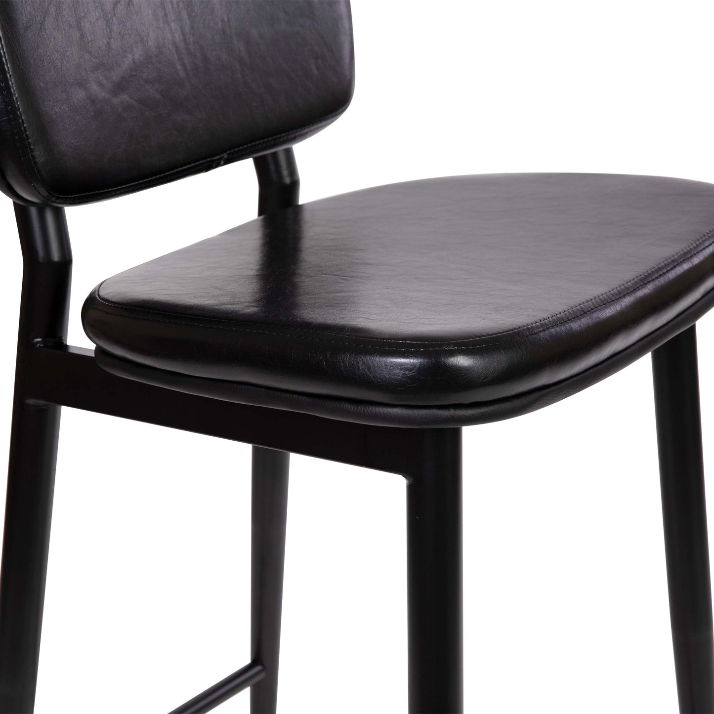 2PK Black Leather Barstools AY-S01-BK-GG