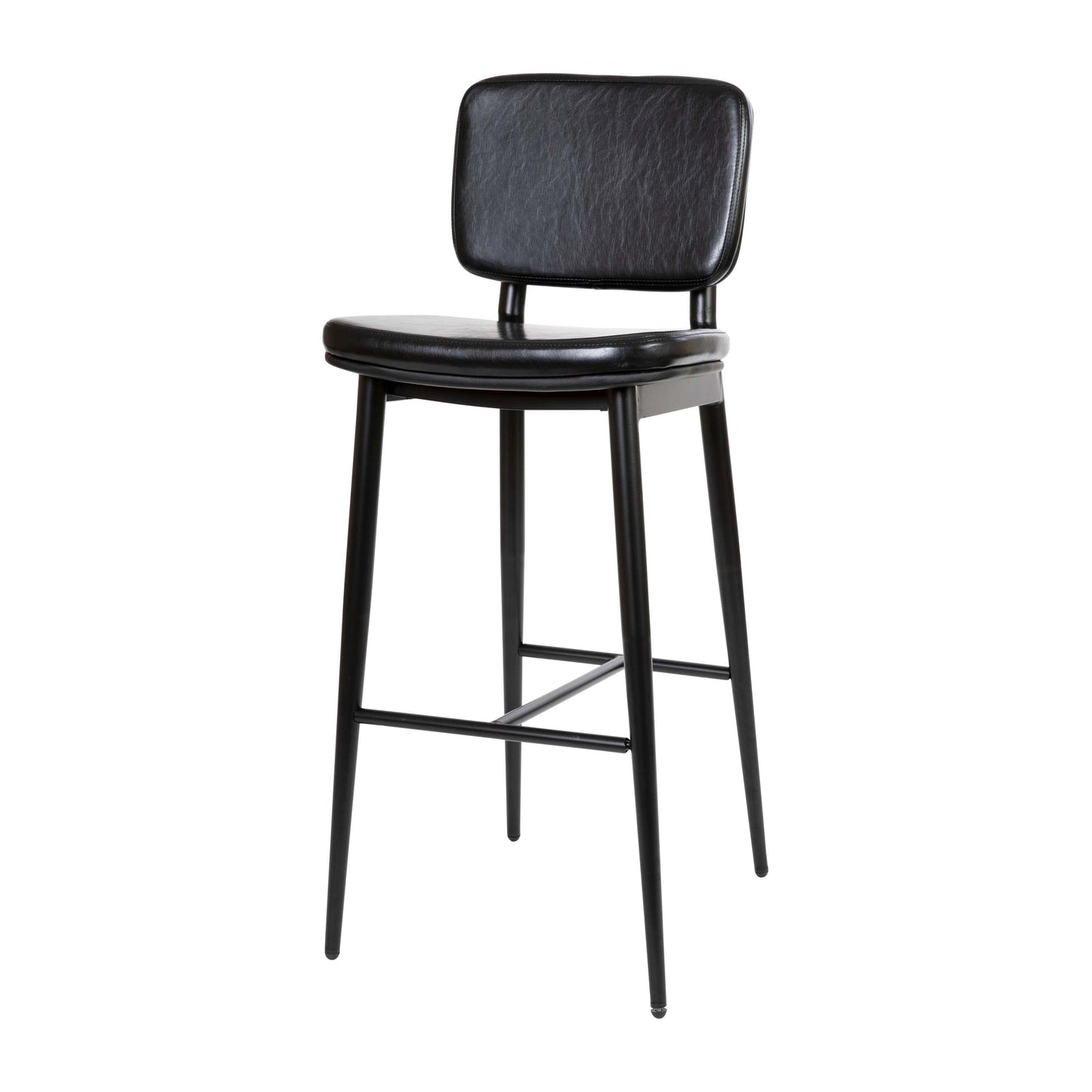 2PK Black Leather Barstools AY-S01-BK-GG