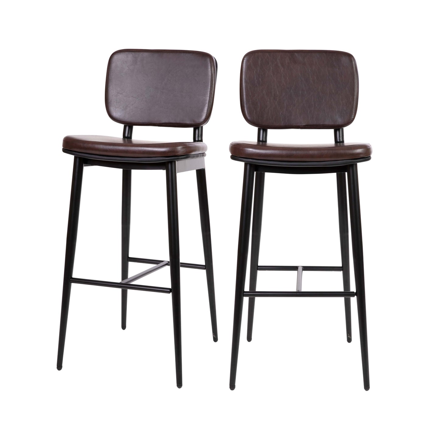 2PK Brown Leather Barstools AY-S01-BR-GG