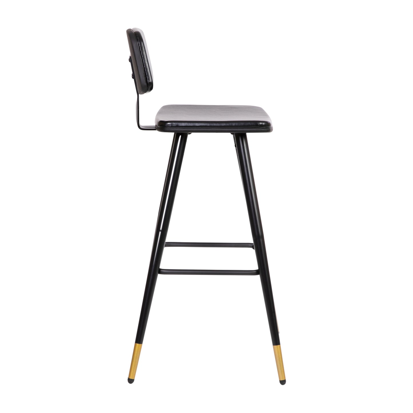 2PK Black Leather Barstools AY-S02-BK-GG